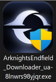 ダウンロードした"ArknightsEndfield_Downloader_XXXX.exe"をダブルクリック